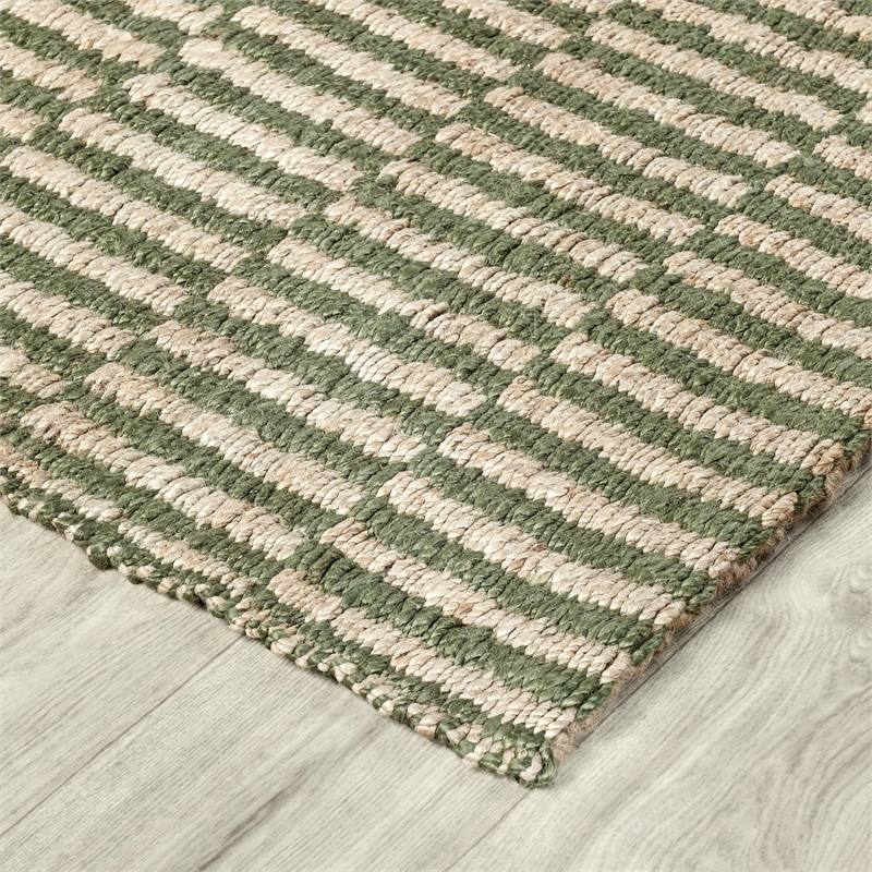 Pemberly Row 5'x8' Jute Handwoven Sustainable Green Accent Area Rug