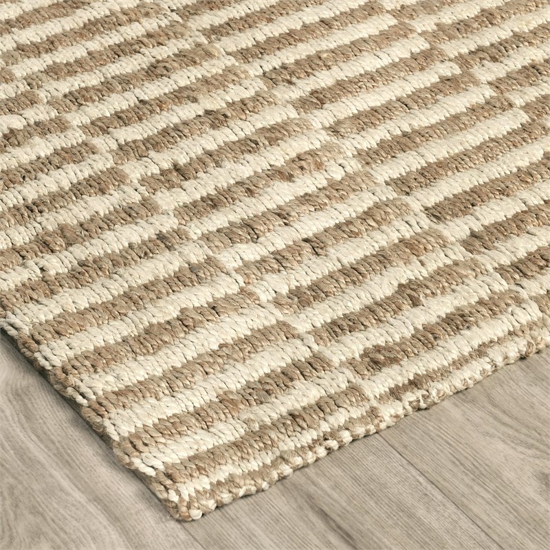 Pemberly Row 5'x8' Jute Handwoven Sustainable Ivory Accent Area Rug