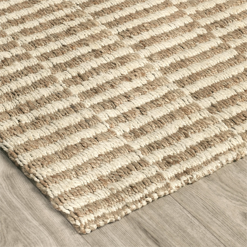 Pemberly Row 5'x8' Jute Handwoven Sustainable Ivory Accent Area Rug