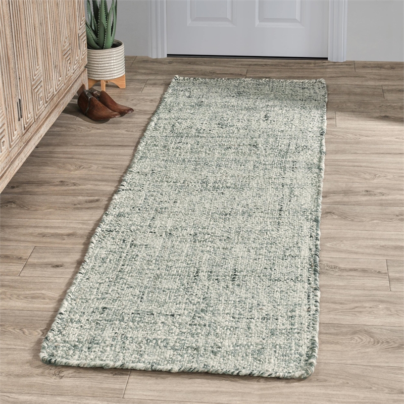 Pemberly Row 2.6'x8' Sustainable Handwoven Jute Blend Fog Gray Accent Rug