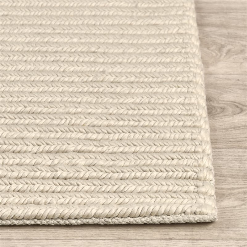Pemberly Row 9'x12' Wool Blend Fabric Handwoven Beige Accent Area Rug