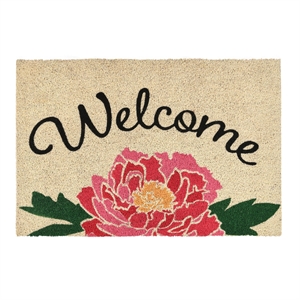 Pemberly Row Welcome 24&quotx36&quot Doormat Coir Fabric Front & PVC Backing