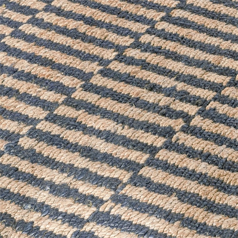 Pemberly Row 5'x8' Jute Handwoven Sustainable Blue Accent Area Rug