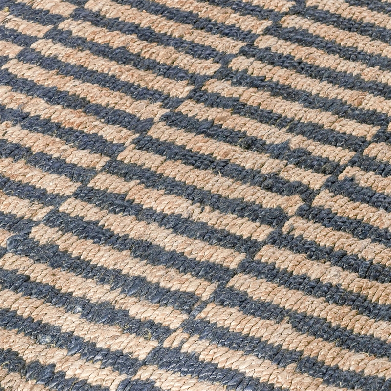 Pemberly Row 8'x10' Jute Handwoven Sustainable Blue Accent Area Rug