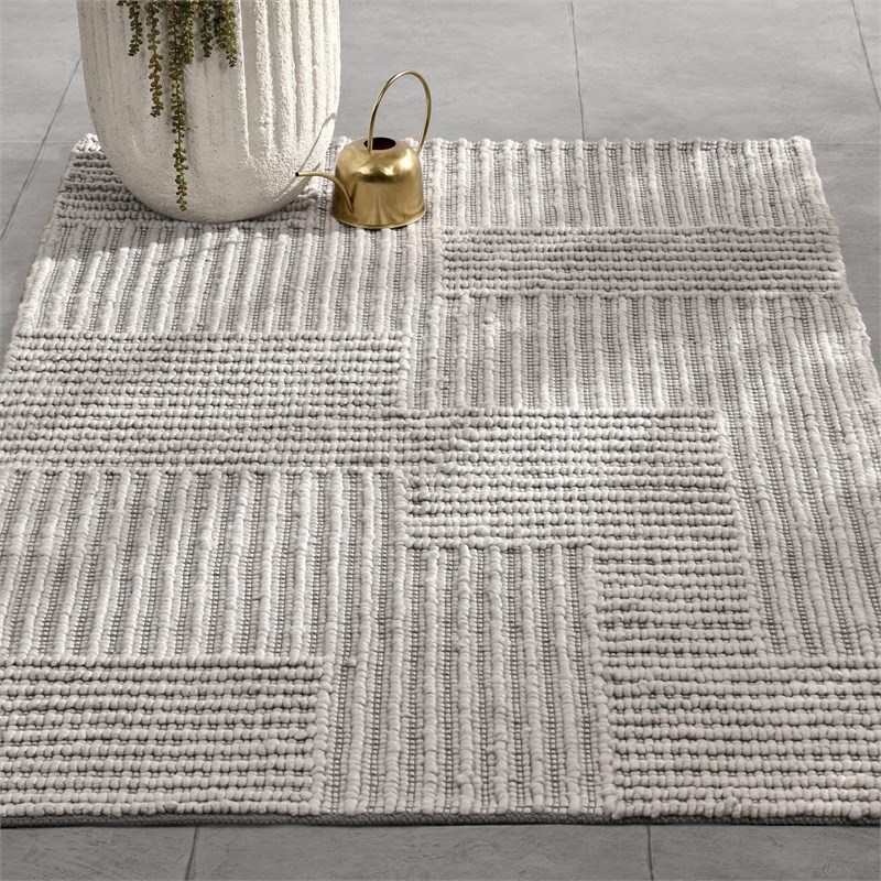 Pemberly Row 8'x10' Recycled Fabric Handwoven Sustainable Gray Accent Area Rug