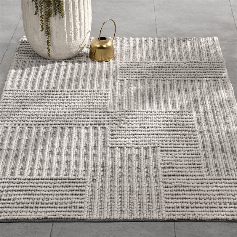 Pemberly Row 9'x12' Recycled Fabric Handwoven Sustainable Gray Accent Area Rug