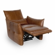 Pemberly Row Transitional Top Grain Leather Recliner Arm Chair in Brown