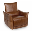 Pemberly Row Transitional Top Grain Leather Recliner Arm Chair in Brown