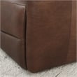 Pemberly Row Transitional Leather Power Recliner Chair in Antique Brown
