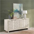 Pemberly Row 4-Door Reclaimed Pine Wood Buffet Sideboard in Cream