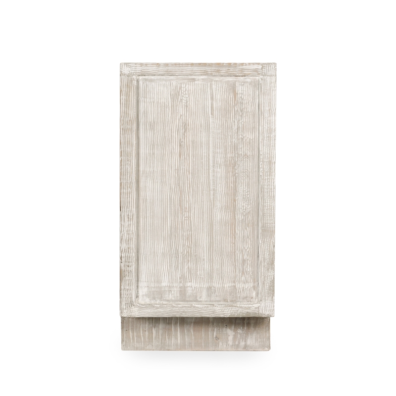 Pemberly Row 4-Door Reclaimed Pine Wood Buffet Sideboard in Cream