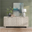 Pemberly Row 4-Door Reclaimed Pine Wood Buffet Sideboard in Cream