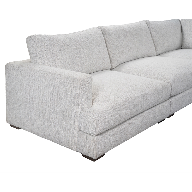 Pemberly Row 5-Piece Upholstered Fabric Sectional Sofa in Ivory