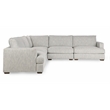 Pemberly Row 5-Piece Upholstered Fabric Sectional Sofa in Ivory