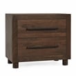 Pemberly Row Transitional 2-Drawer Acacia Wood Nightstand in Cocoa Brown