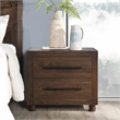 Pemberly Row Transitional 2-Drawer Acacia Wood Nightstand in Cocoa Brown