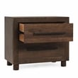 Pemberly Row Transitional 2-Drawer Acacia Wood Nightstand in Cocoa Brown