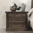 Pemberly Row Traditional 3-Drawer Mango Wood Nightstand in Cocoa Brown