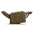Pemberly Row Transitional Leather Power Recliner Chair in Earth Brown