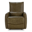 Pemberly Row Transitional Leather Power Recliner Chair in Earth Brown
