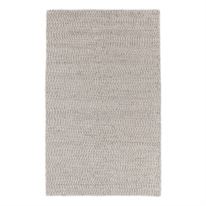 Pemberly Row 5'x8' Wool Polyester Blend Fabric Handwoven Light Gray Area Rug