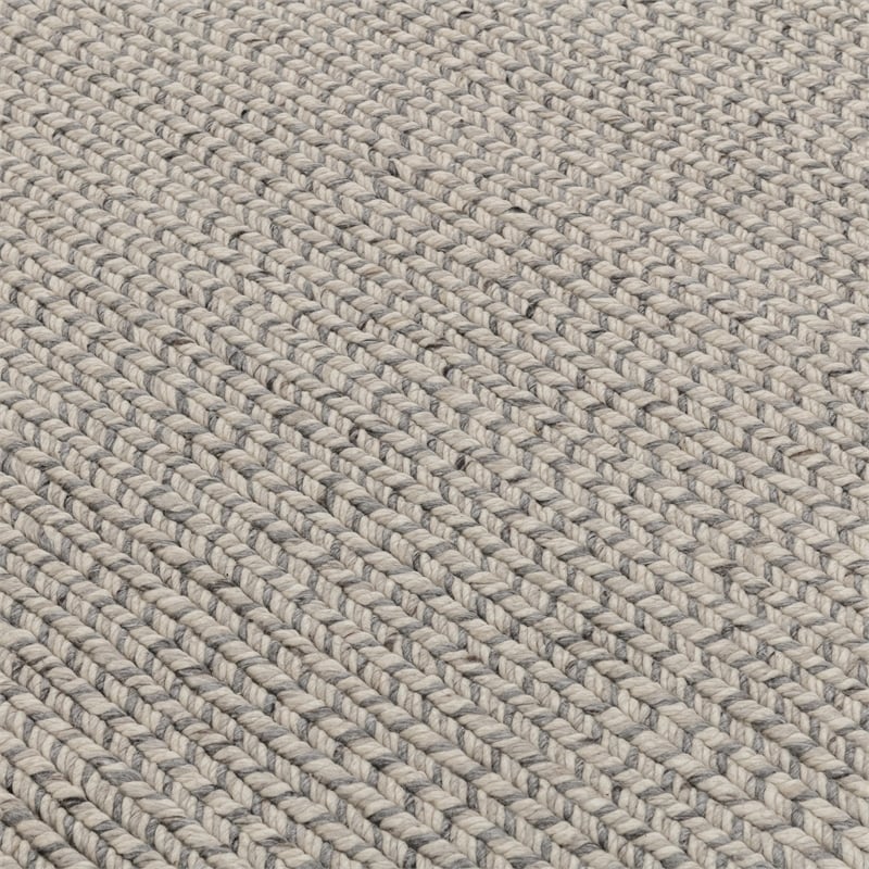 Pemberly Row 5'x8' Wool Polyester Blend Fabric Handwoven Light Gray Area Rug