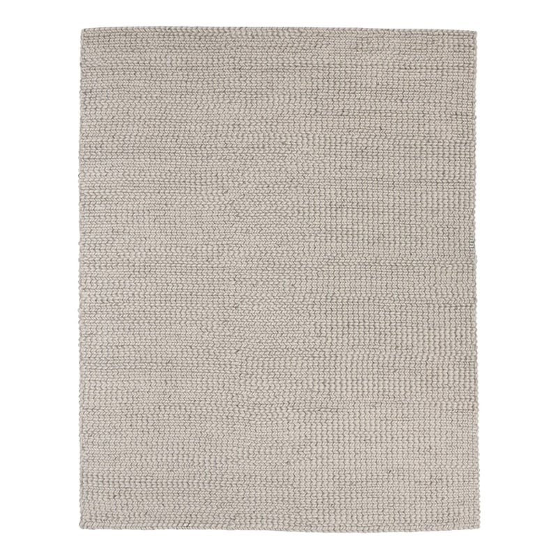 Pemberly Row 9'x12' Wool Polyester Blend Fabric Handwoven Light Gray Area Rug