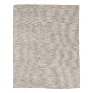 Pemberly Row 9'x12' Wool Polyester Blend Fabric Handwoven Light Gray Area Rug