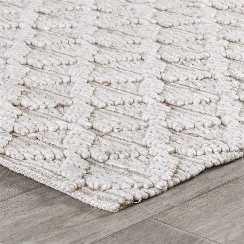 Pemberly Row 5'x8' Wool Blend Hand Loomed Beige Accent Area Rug