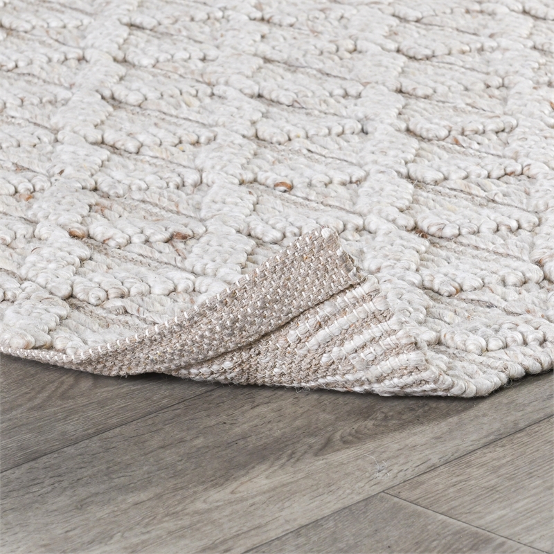 Pemberly Row 8'x10' Wool Blend Hand Loomed Beige Accent Area Rug