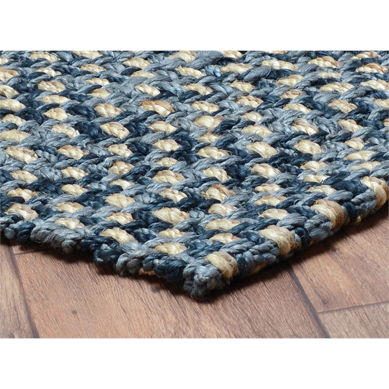 Pemberly Row Transitional 2x3 Handspun Jute Fabric Rug Indigo