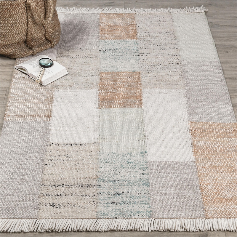 Pemberly Row 2.6'x8' Handwoven Jute Blend Fabric Multi-Color Area Accent Rug