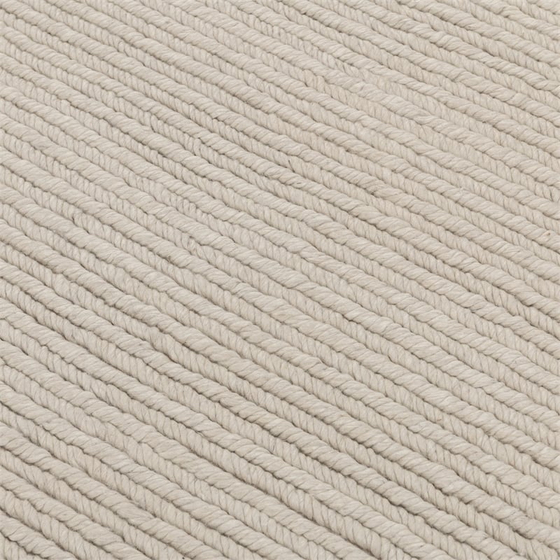 Pemberly Row 5'x8' Wool Polyester Blend Fabric Handwoven Birch White Area Rug