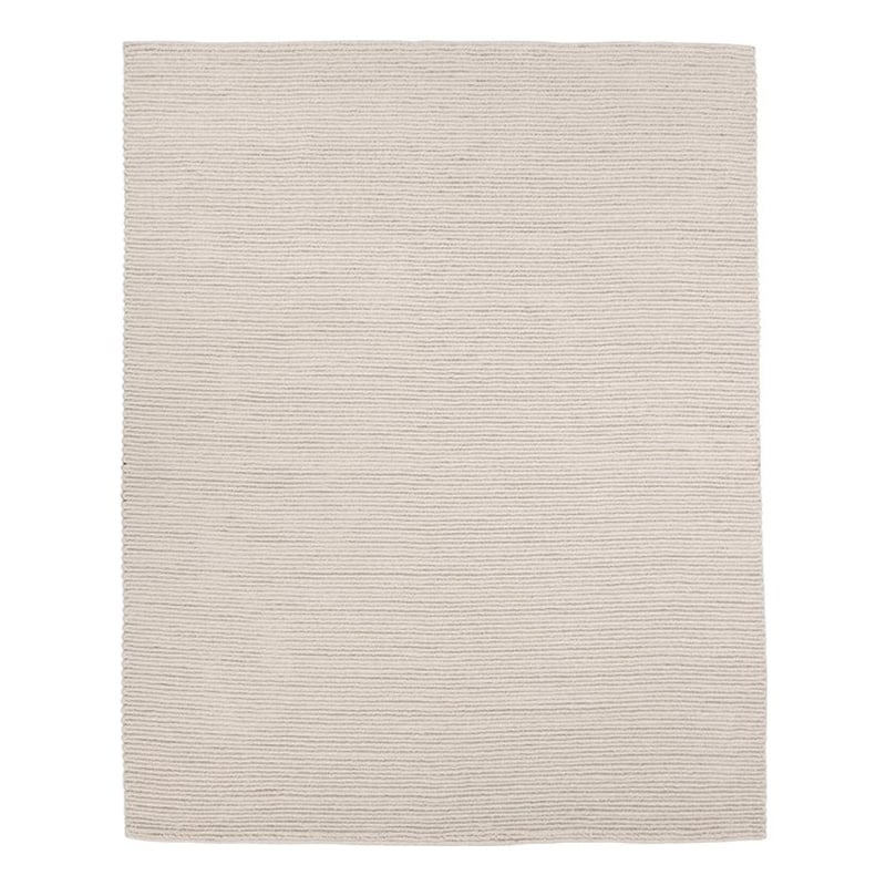 Pemberly Row 8'x10' Wool Polyester Blend Fabric Handwoven Birch White Area Rug