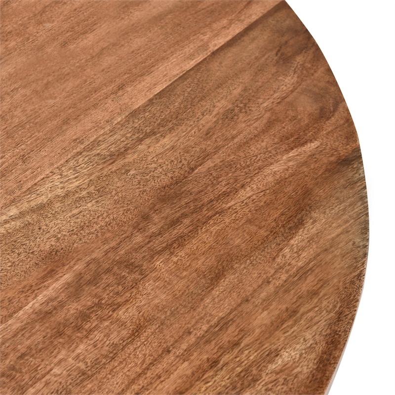 Pemberly Row Transitional Mango Wood Two-Tone Coffee Table in Black