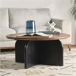 Pemberly Row Transitional Mango Wood Two-Tone Coffee Table in Black