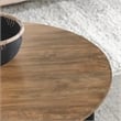 Pemberly Row Transitional Mango Wood Two-Tone Coffee Table in Black