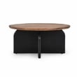Pemberly Row Transitional Mango Wood Two-Tone Coffee Table in Black