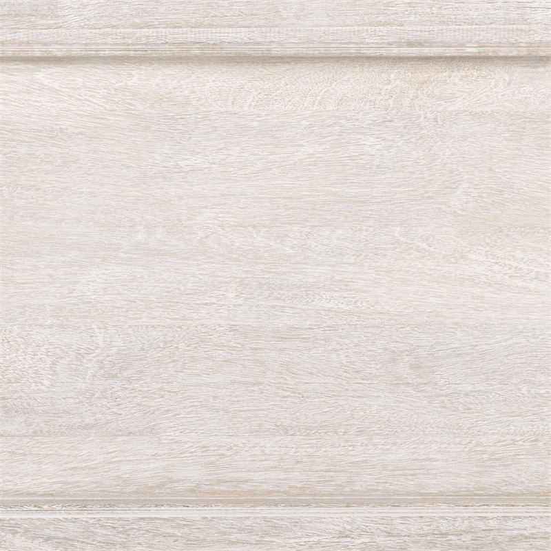 Pemberly Row Transitional Mango Wood Bed Eastern King White Finish
