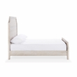 Pemberly Row Modern Transitional Mango Wood Queen Bed in Creamwood