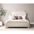 Pemberly Row Modern Transitional Mango Wood Queen Bed in Creamwood