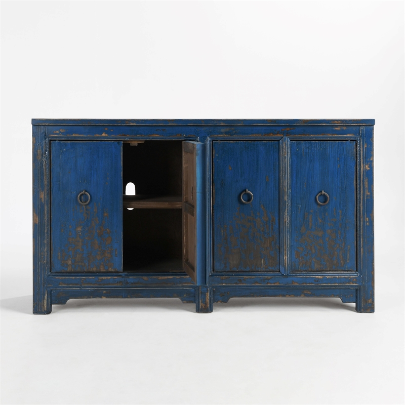 Pemberly Row Transitional 4-Drawer Reclaimed Pine Wood Sideboard Buffet