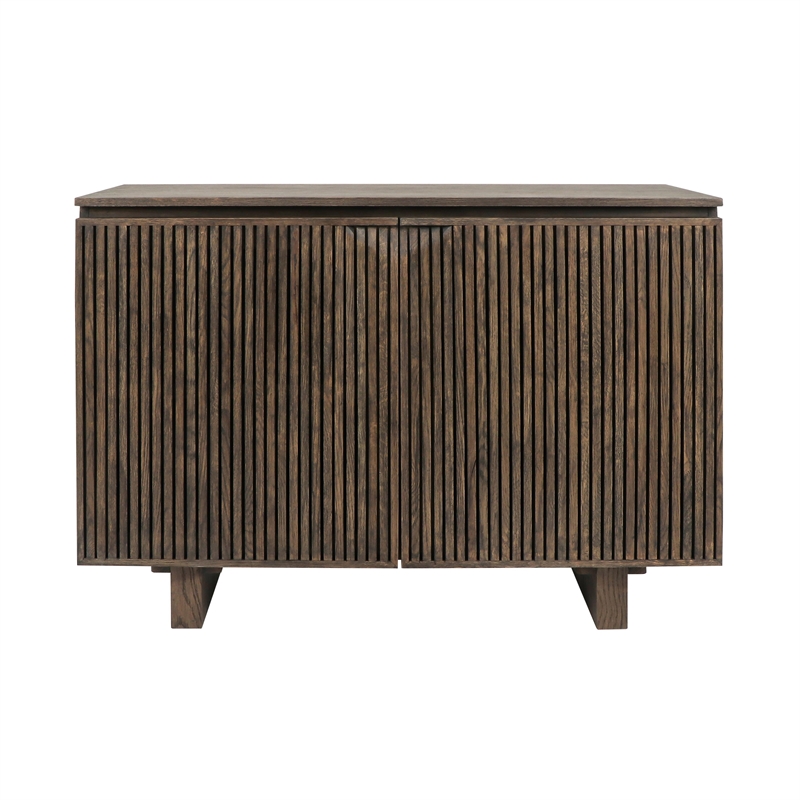 Pemberly Row Oak Wood 2-Door Sideboard Buffet in Toasted Brown