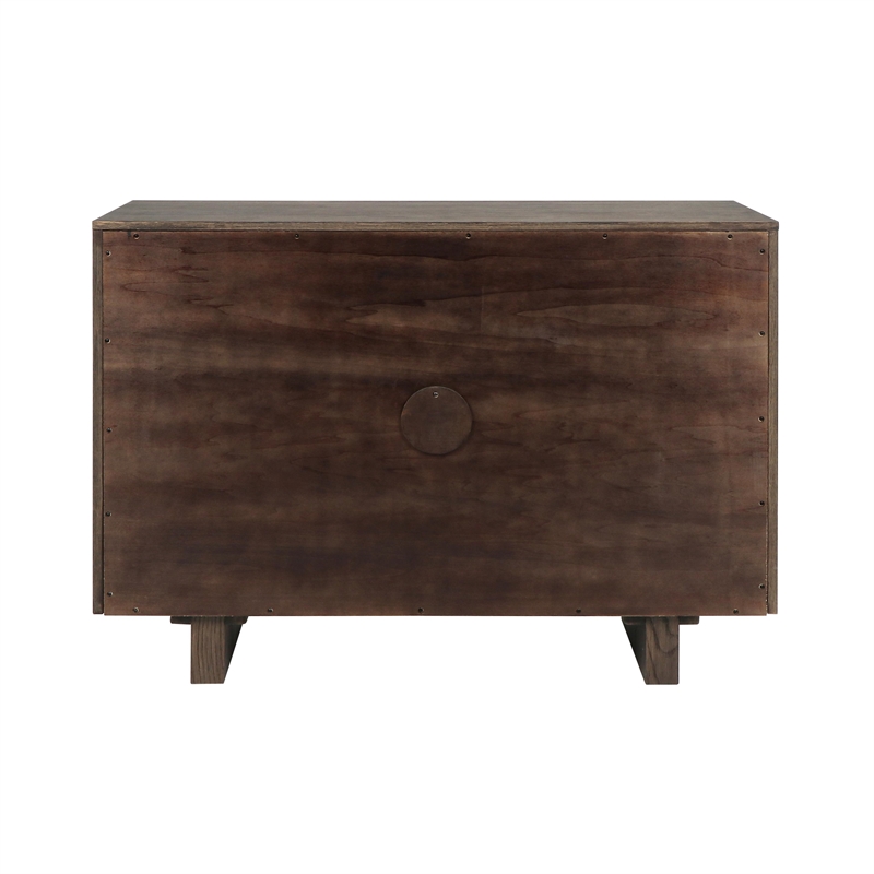 Pemberly Row Oak Wood 2-Door Sideboard Buffet in Toasted Brown