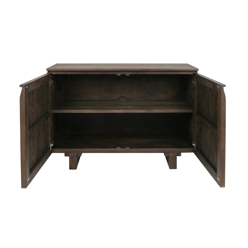 Pemberly Row Oak Wood 2-Door Sideboard Buffet in Toasted Brown