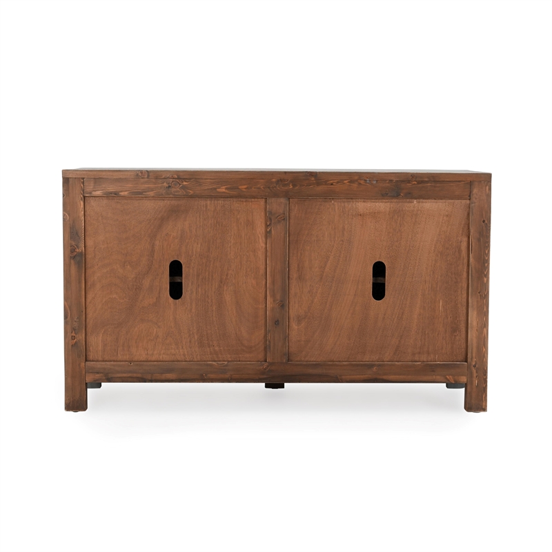 Pemberly Row 4-Drawer Gray Reclaimed Pine Wood Sideboard Buffet