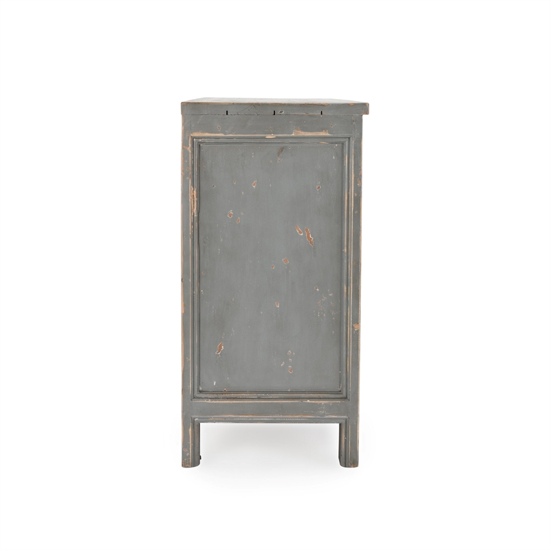 Pemberly Row 4-Drawer Gray Reclaimed Pine Wood Sideboard Buffet