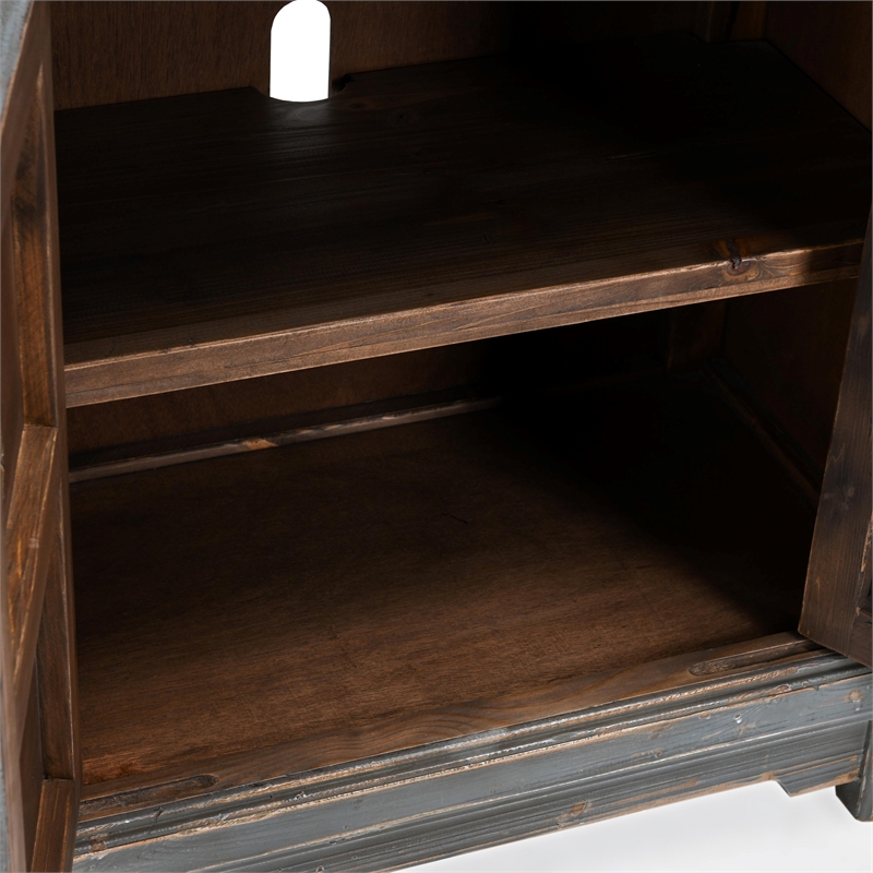 Pemberly Row 4-Drawer Gray Reclaimed Pine Wood Sideboard Buffet