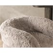 Pemberly Row Plush Faux Fur Polyester Accent Chair Dark Gray