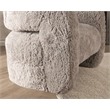 Pemberly Row Plush Faux Fur Polyester Accent Chair Dark Gray